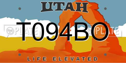 T094BO Utah License Plate