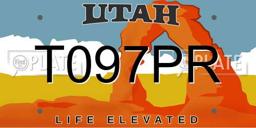 T097PR Utah License Plate