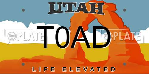 T0AD Utah License Plate