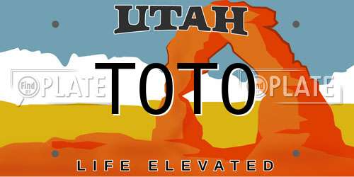 T0T0 Utah License Plate