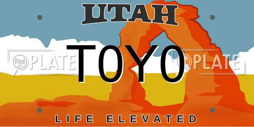 T0Y0 Utah License Plate