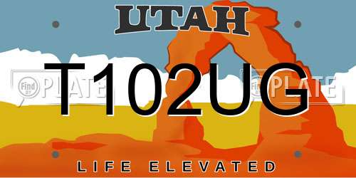 T102UG Utah License Plate