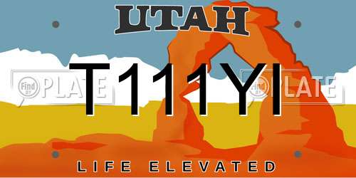 T111YI Utah License Plate