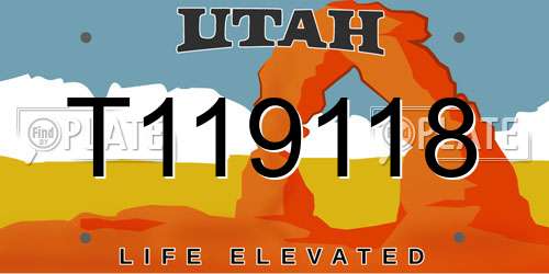 T119118 Utah License Plate