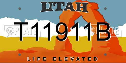 T11911B Utah License Plate