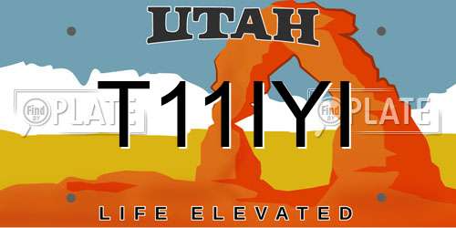 T11IYI Utah License Plate