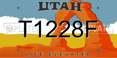 T1228F Utah License Plate
