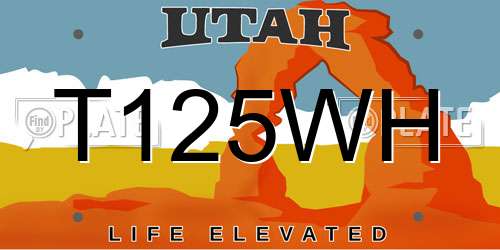 T125WH Utah License Plate