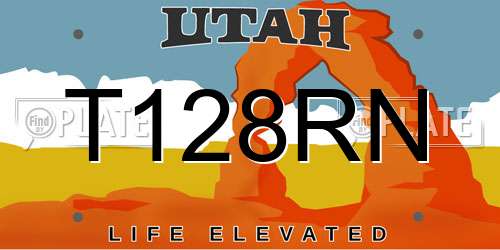 T128RN Utah License Plate