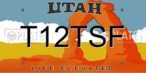 T12TSF Utah License Plate
