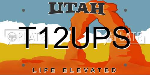 T12UPS Utah License Plate