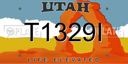 T1329I Utah License Plate