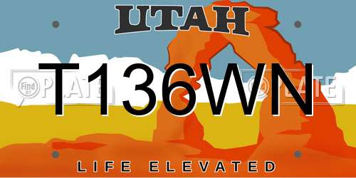 T136WN Utah License Plate