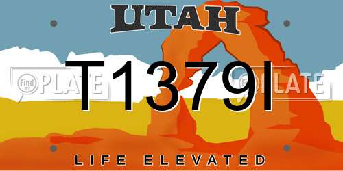 T1379I Utah License Plate