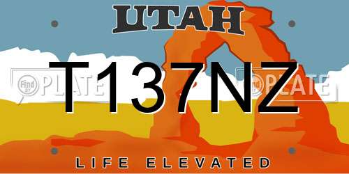 T137NZ Utah License Plate