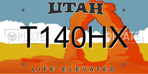 T140HX Utah License Plate