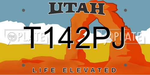 T142PJ Utah License Plate