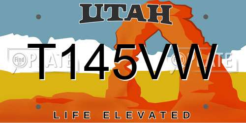 T145VW Utah License Plate