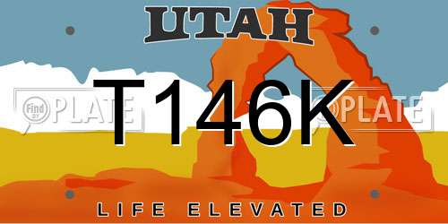 T146K Utah License Plate