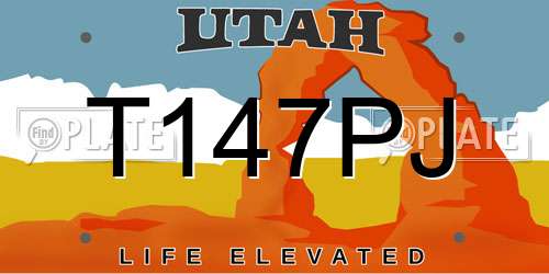 T147PJ Utah License Plate