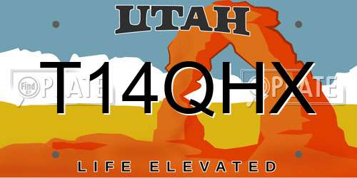 T14QHX Utah License Plate