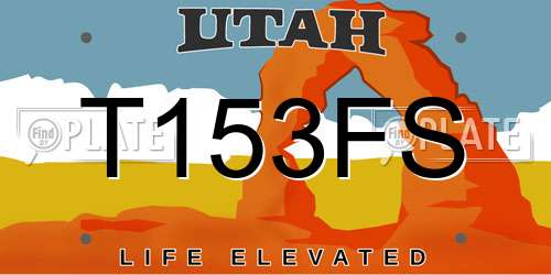 T153FS Utah License Plate
