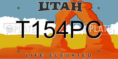 T154PC Utah License Plate
