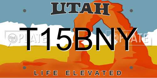 T15BNY Utah License Plate