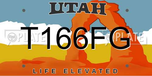 T166FG Utah License Plate