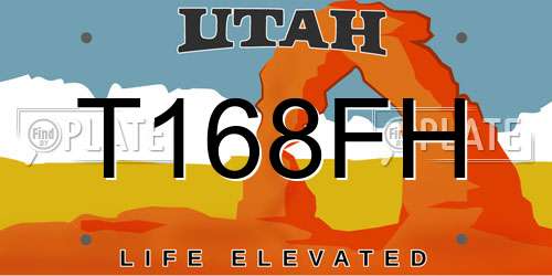 T168FH Utah License Plate