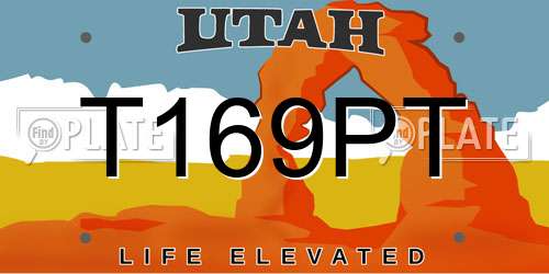 T169PT Utah License Plate