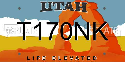 T170NK Utah License Plate