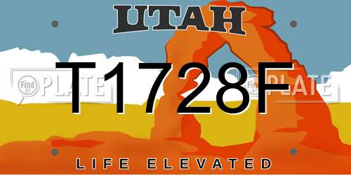 T1728F Utah License Plate