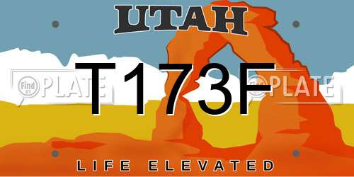 T173F Utah License Plate