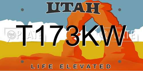 T173KW Utah License Plate