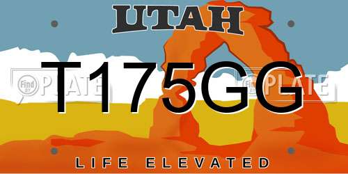 T175GG Utah License Plate