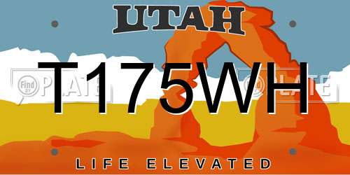T175WH Utah License Plate