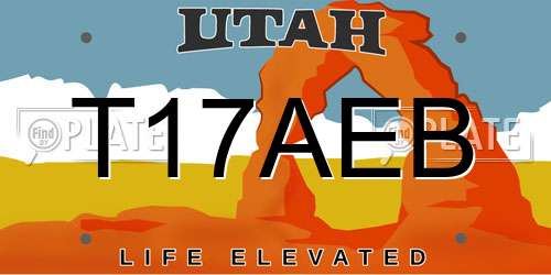T17AEB Utah License Plate