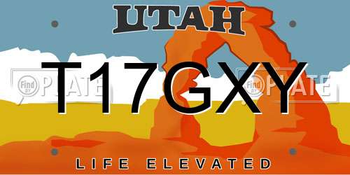 T17GXY Utah License Plate