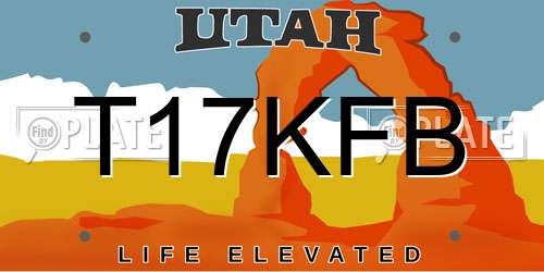 T17KFB Utah License Plate