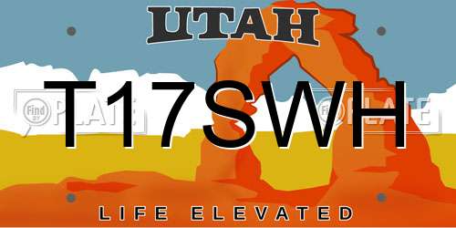 T17SWH Utah License Plate