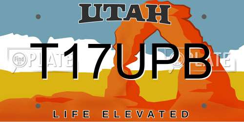 T17UPB Utah License Plate