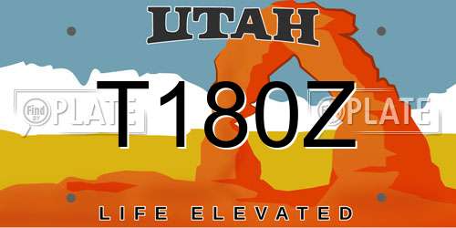 T180Z Utah License Plate
