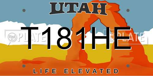 T181HE Utah License Plate