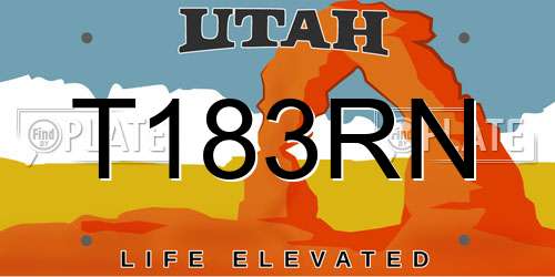 T183RN Utah License Plate