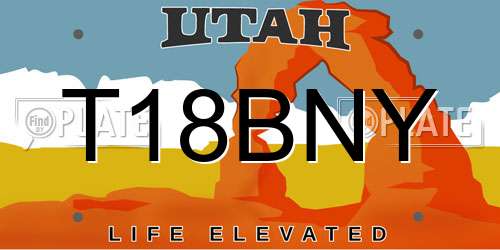 T18BNY Utah License Plate