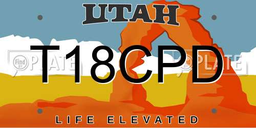 T18CPD Utah License Plate