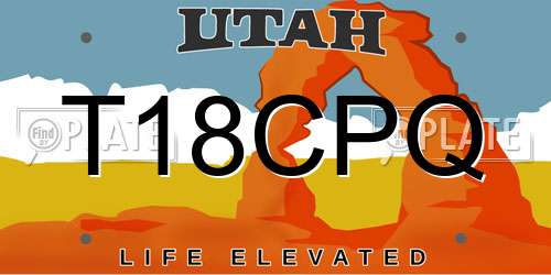 T18CPQ Utah License Plate