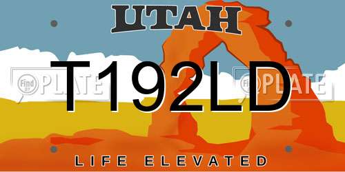 T192LD Utah License Plate
