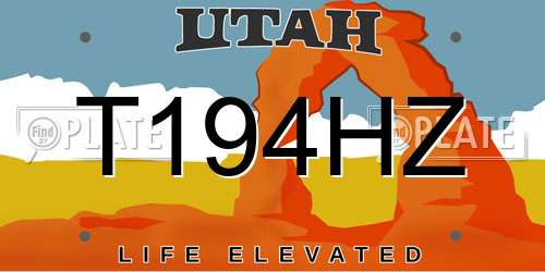 T194HZ Utah License Plate